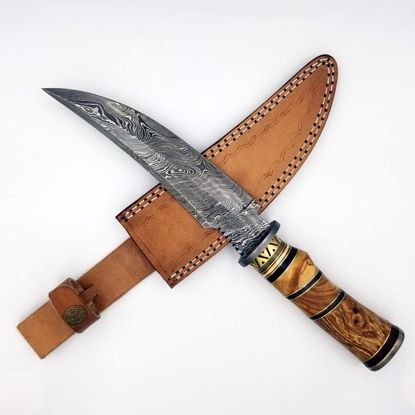 Damascus Bowie Knife w/sheath