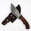 Damascus Tracker Knife w/leather sheath